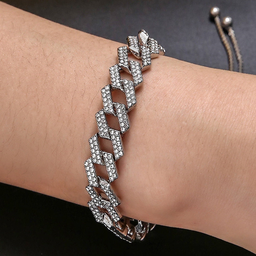 Exquisite Crystal 3 Color Figaro Bracelets Easy-wear Jewelry