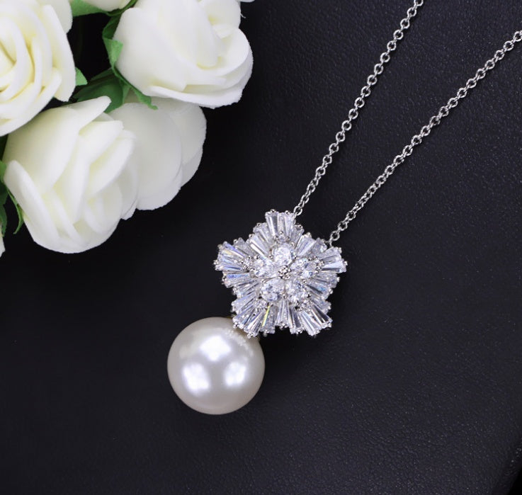 Pearl Earrings for Women Shaped Cubic Zirconia Woman Jewelry Birthday Gift