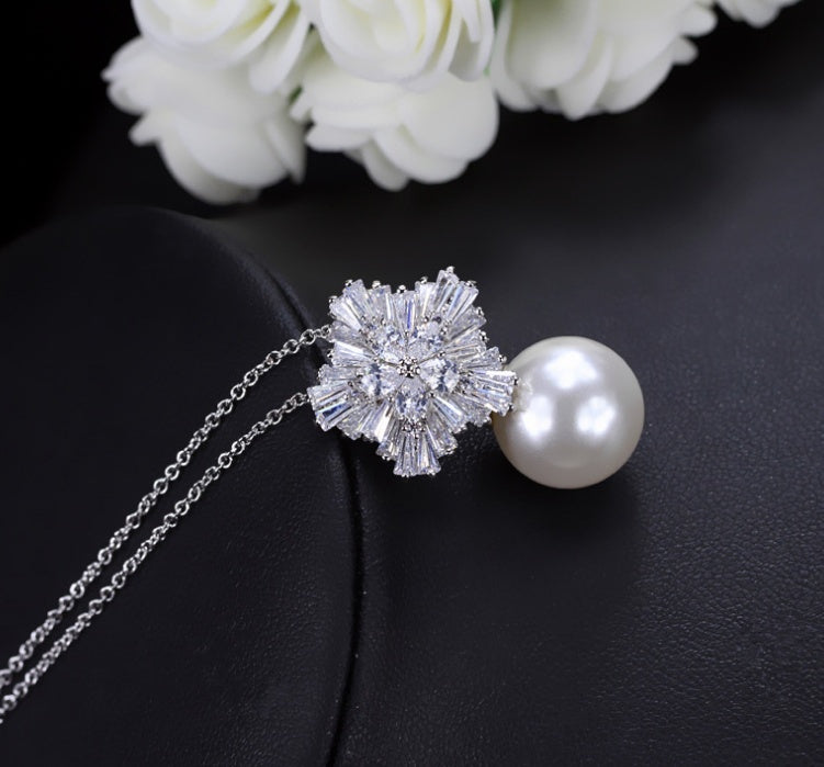 Pearl Earrings for Women Shaped Cubic Zirconia Woman Jewelry Birthday Gift